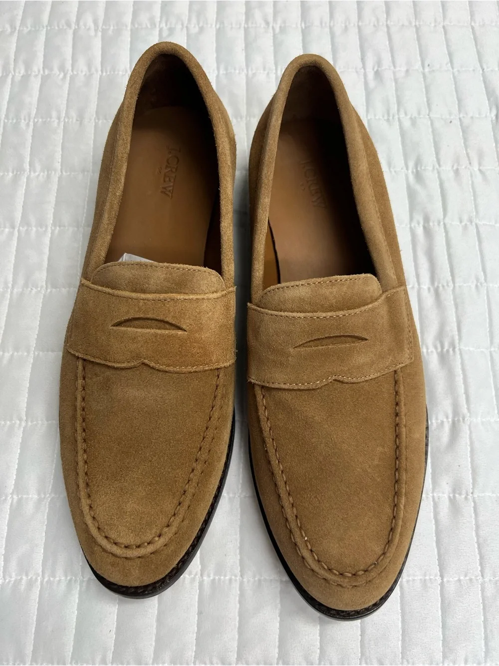 J. Crew Factory Suede Dress Loafers in Tostado Brown Size 13